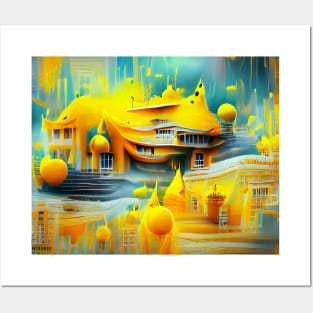 Yellow Color Palace in City Art Posters and Art